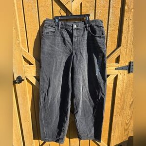 American Eagle Outfitters Black Low Rise Baggy Barrel Jeans